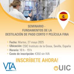 Inscripción en el Seminario - Fundamentos de la Destilación de Paso Corto y Película Fina